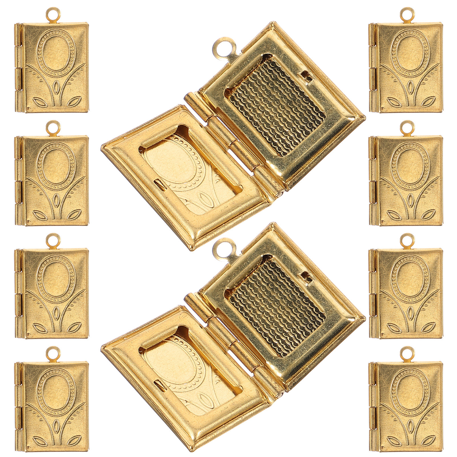 Jewelry Making Books - 10 Pcs Book Necklace Locket Shape