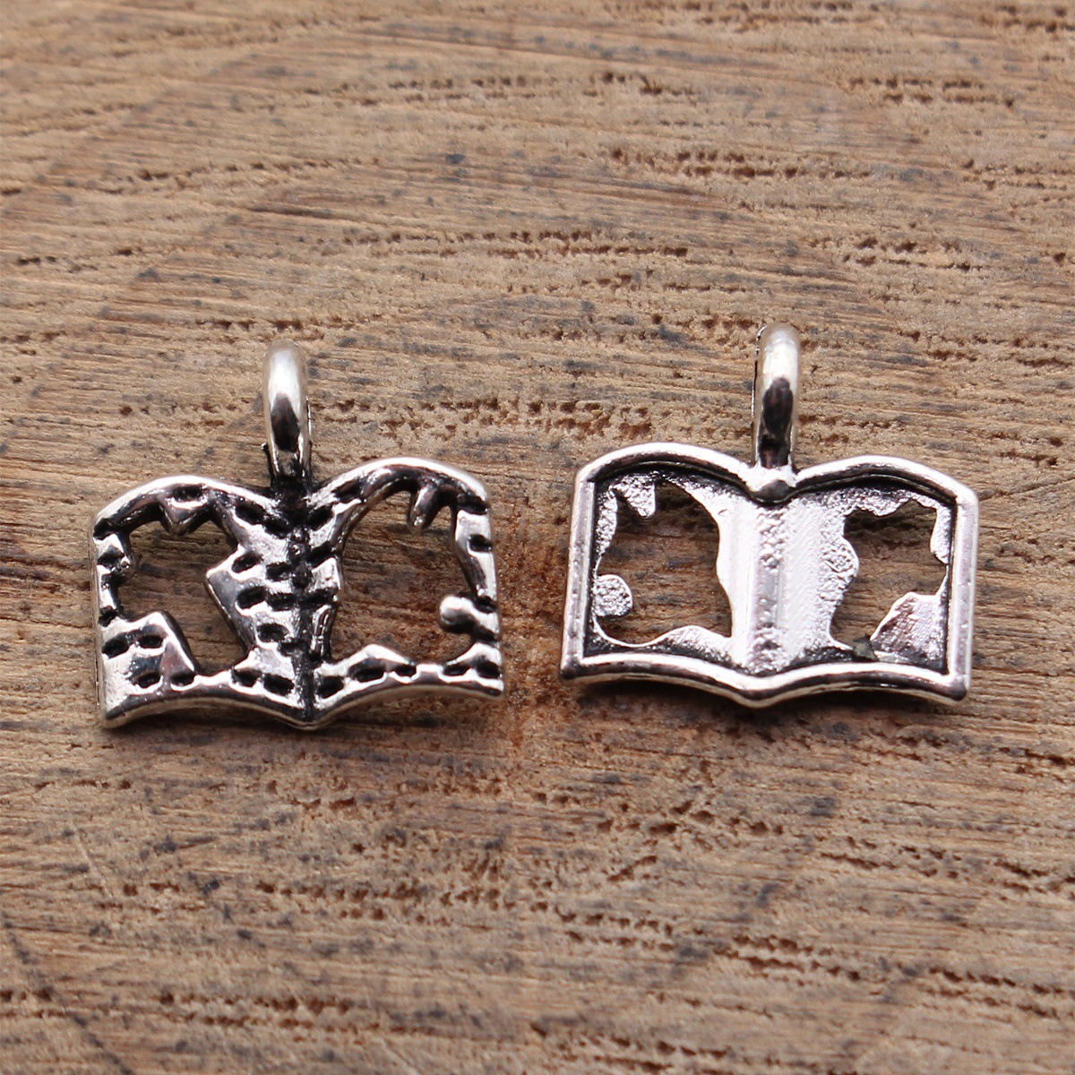 Jewelry Making Books - 80pcs 11x11mm(0.43x0.43inch) Antique Silver Color Hollowed-Out