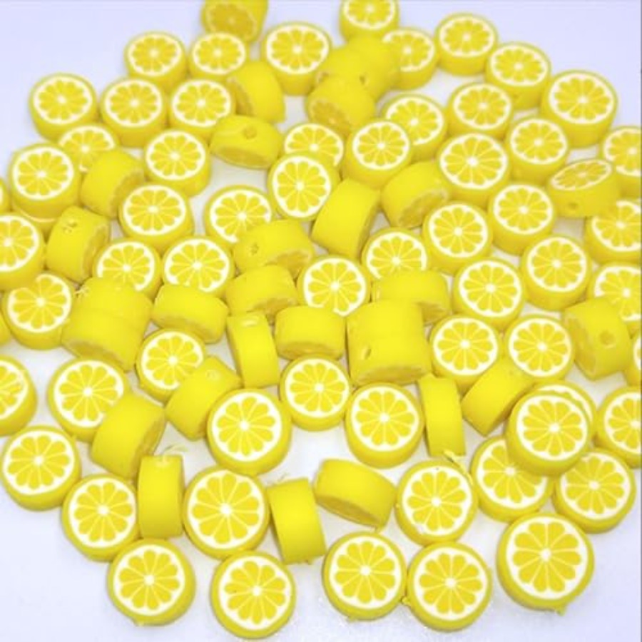 Jewelry Making Beads - 200Pcs Yellow Lemon Polymer Clay Beads
