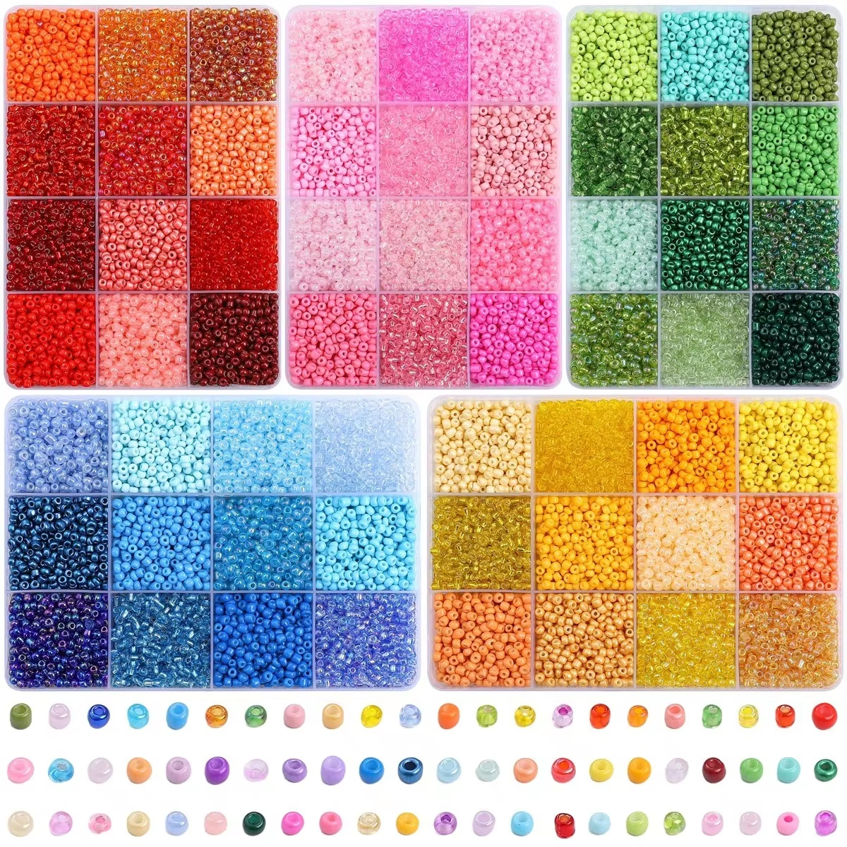 Jewelry Making Degree - 3600pcs 3mm Glass Seed Beads, Assorted