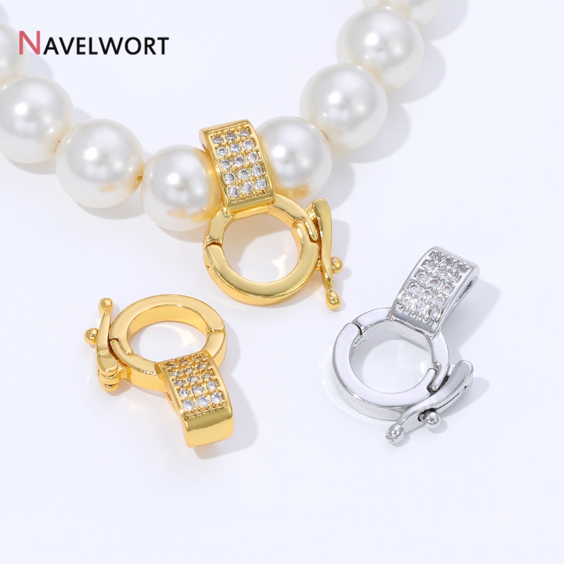 Jewelry Making Hardware - 18K Gold Plated Brass Inlaid Zircon