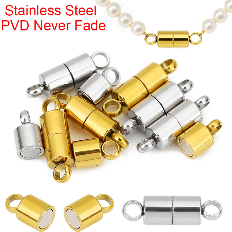 Jewelry Making Hardware - 2pcs 14mm Stainless Steel Necklace Clasps