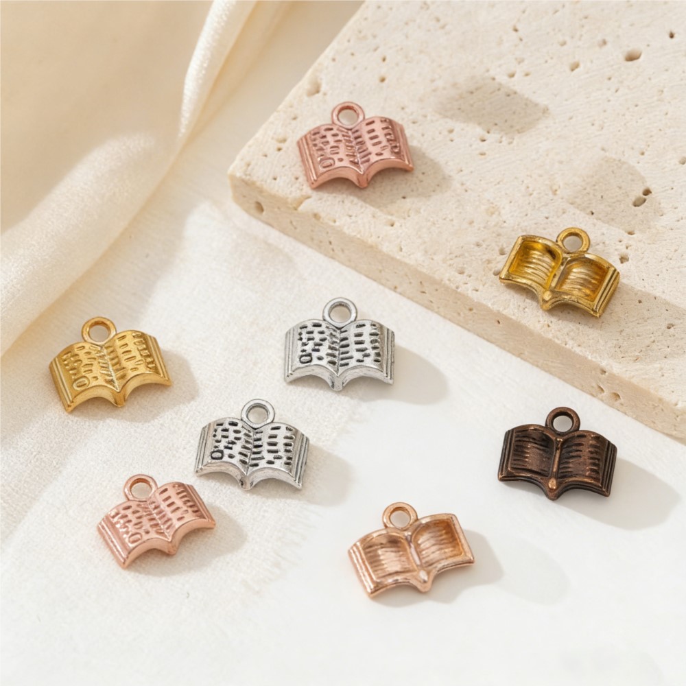 10/20/100pcs Charms Open Book  - مراجعة Jewelry Making Books وسعره