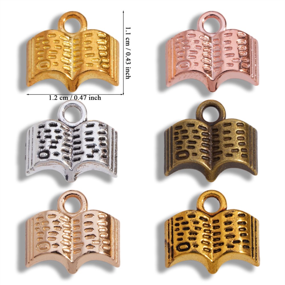 10/20/100pcs Charms Open Book  - مراجعة Jewelry Making Books وسعره