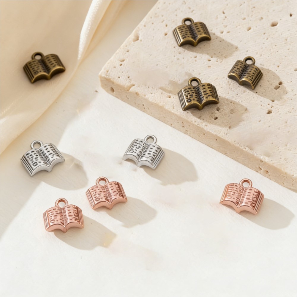 10/20/100pcs Charms Open Book  - مراجعة Jewelry Making Books وسعره