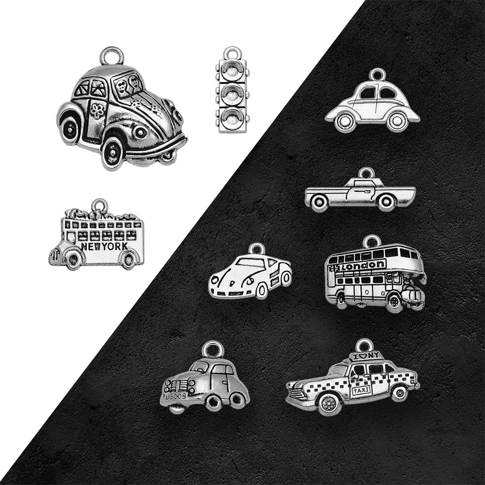 Silver Plated Taxi Bus Car Tra - مراجعة Jewelry Making York وسعره