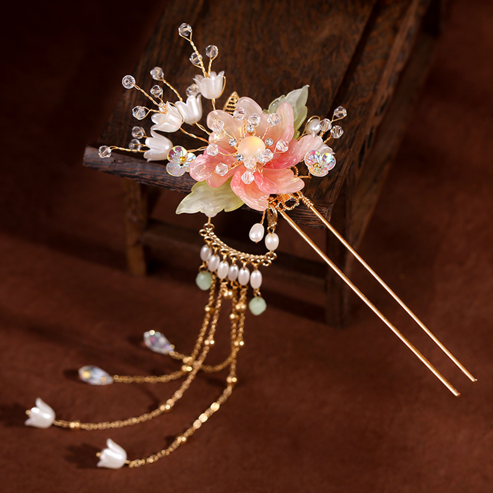 Elegant Pink Flower Hairpins R - مراجعة Jewelry Making Adults وسعره