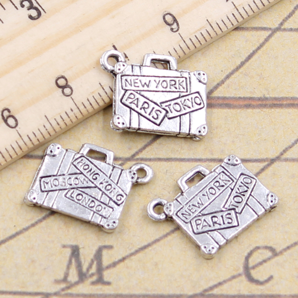 10pcs Charms Travel Bags New Y - مراجعة Jewelry Making York وسعره