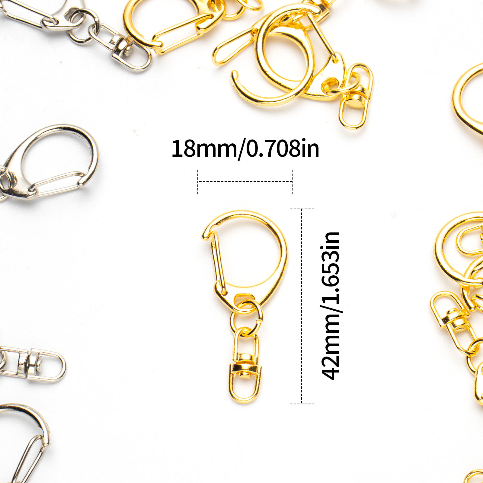 5pcs D Snap Hook Keychain Ring - مراجعة Jewelry Making Ring Tool وسعره