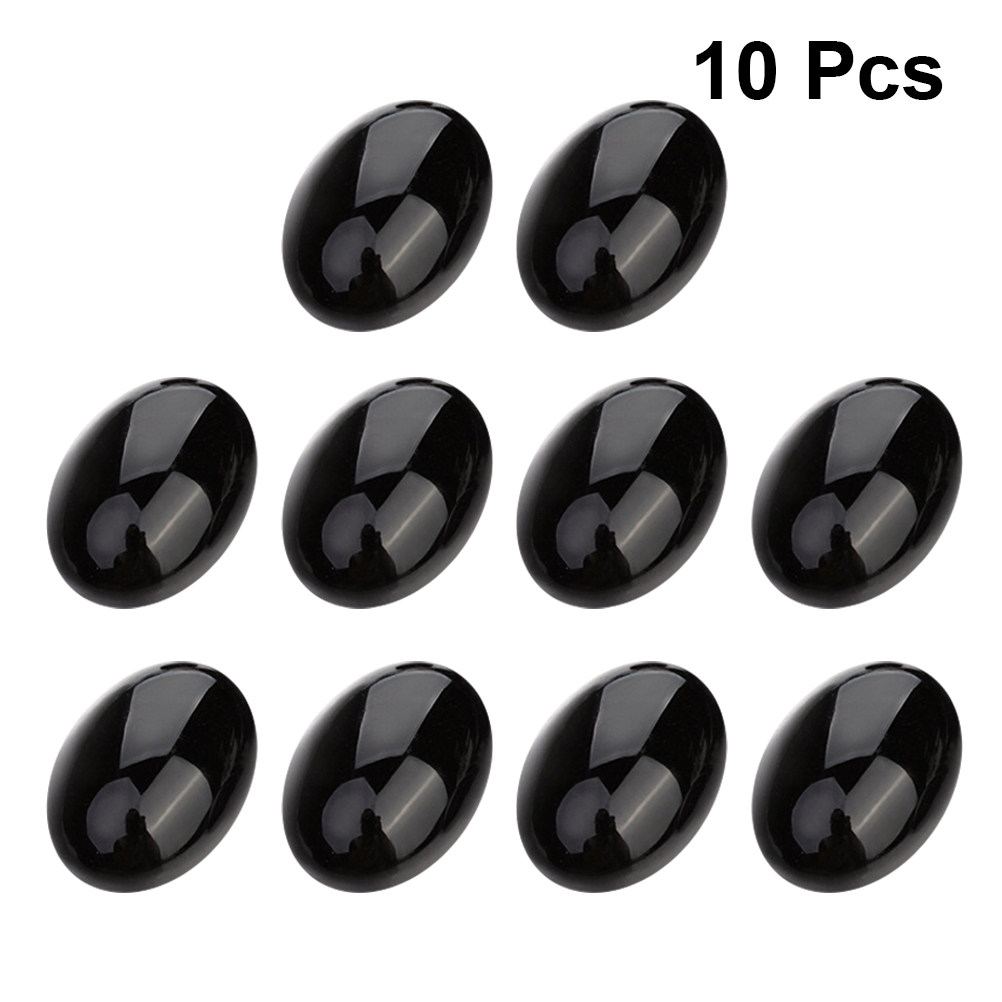 10Pcs Black Oval Stone Cabocho - مراجعة Jewelry Making Stones وسعره