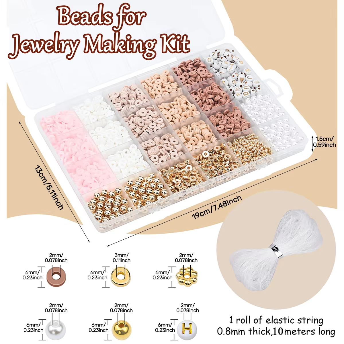 1970pcs light pink clay bead s - مراجعة Jewelry Making Degree وسعره