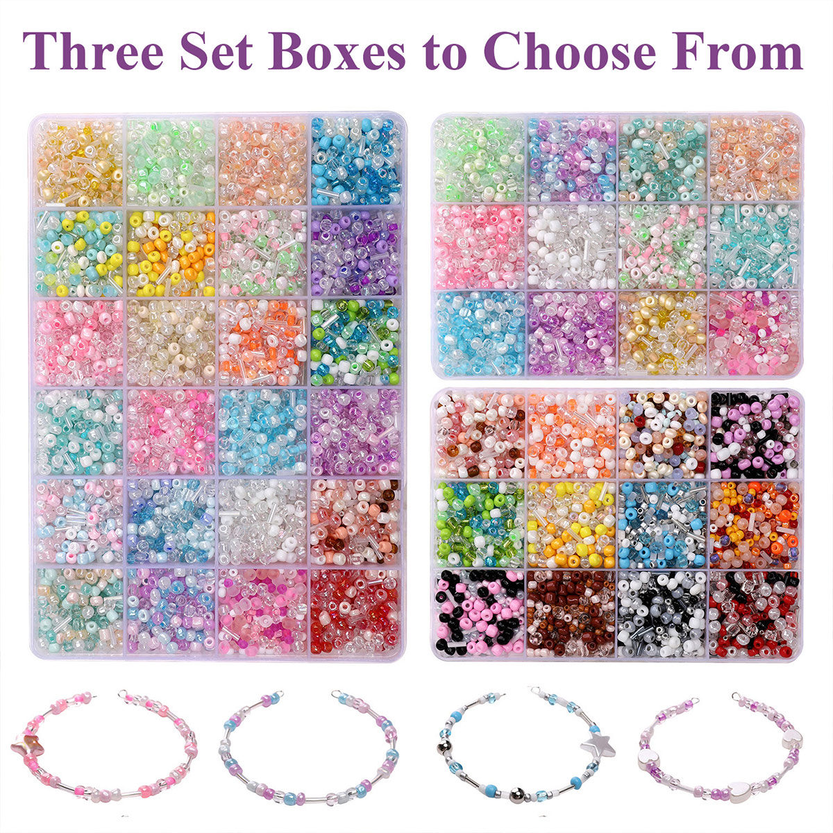 24 Grid Mixed Size Glass Seed  - مراجعة Jewelry Making Degree وسعره