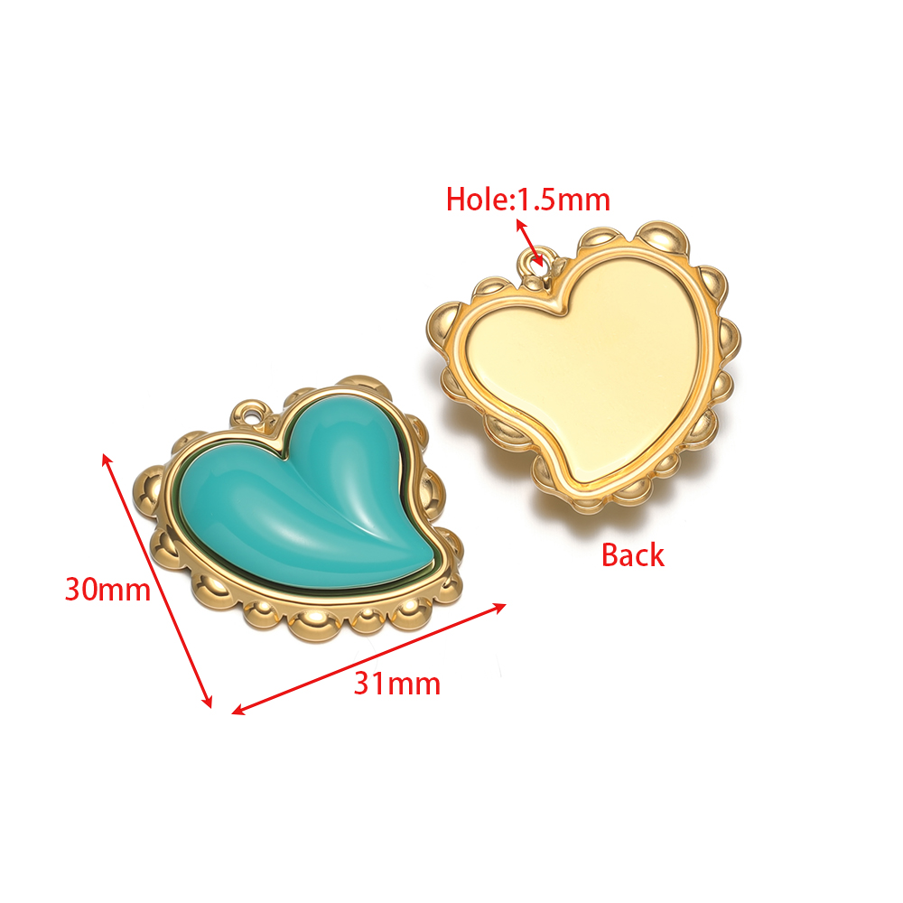 3Pcs Stainless Steel Heart Cha - مراجعة Jewelry Making Stones وسعره