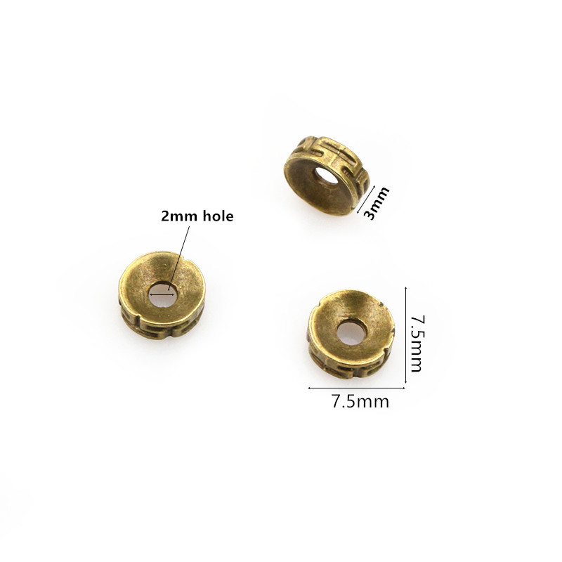 50pcs 7.5x3mm Spacer Beads Bro - مراجعة Eyepin Ball End وسعره