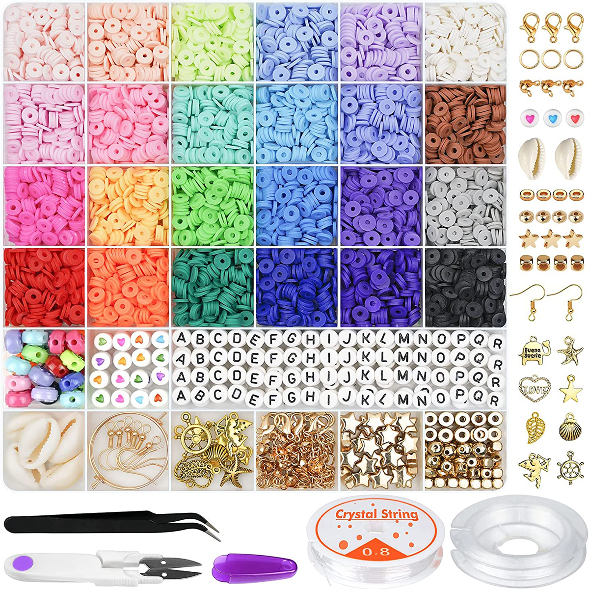 6000 Pcs 24 Colors Flat Round  - مراجعة Jewelry Making Degree وسعره