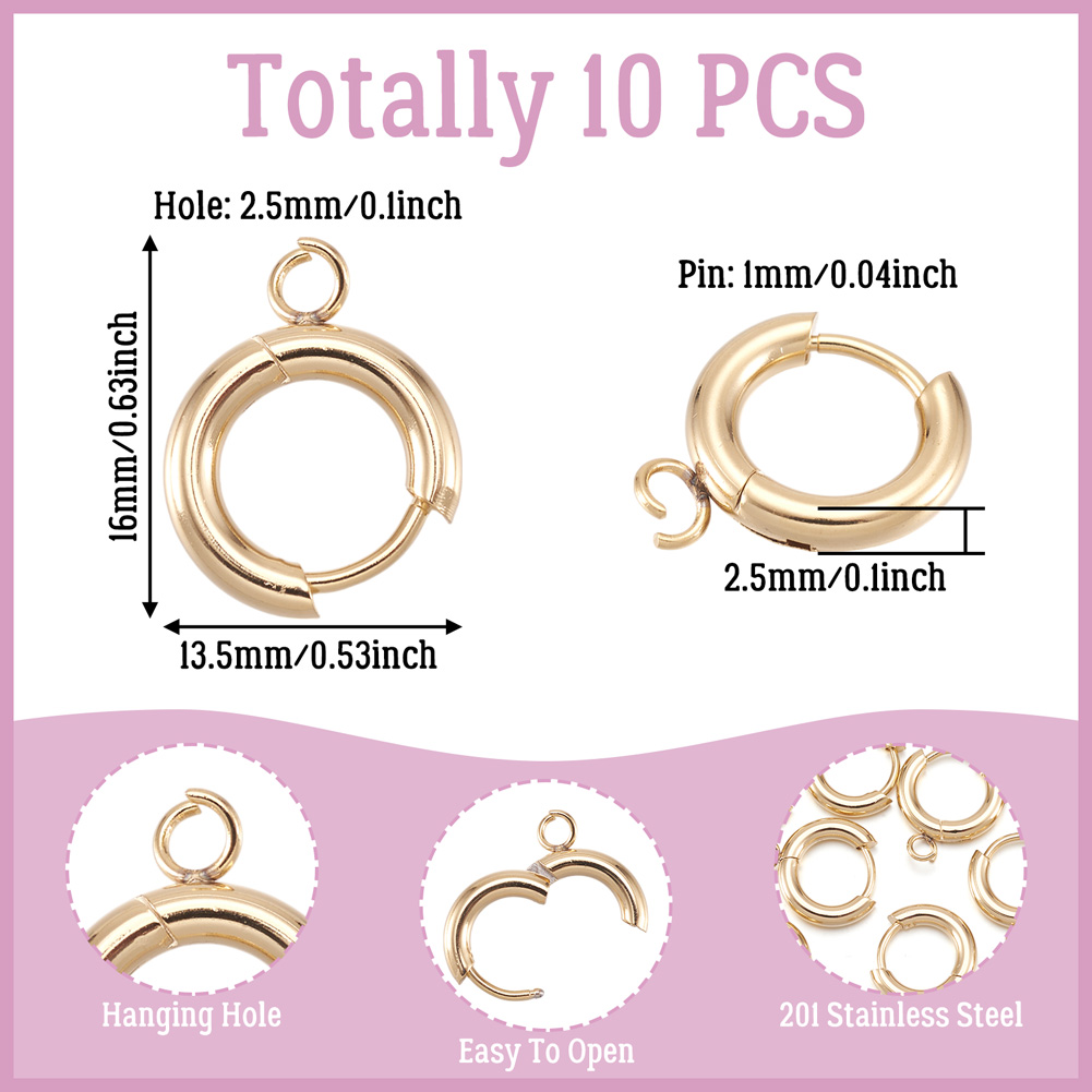 10pcs 201 Stainless Steel Hugg - مراجعة Jewelry Making Hardware وسعره