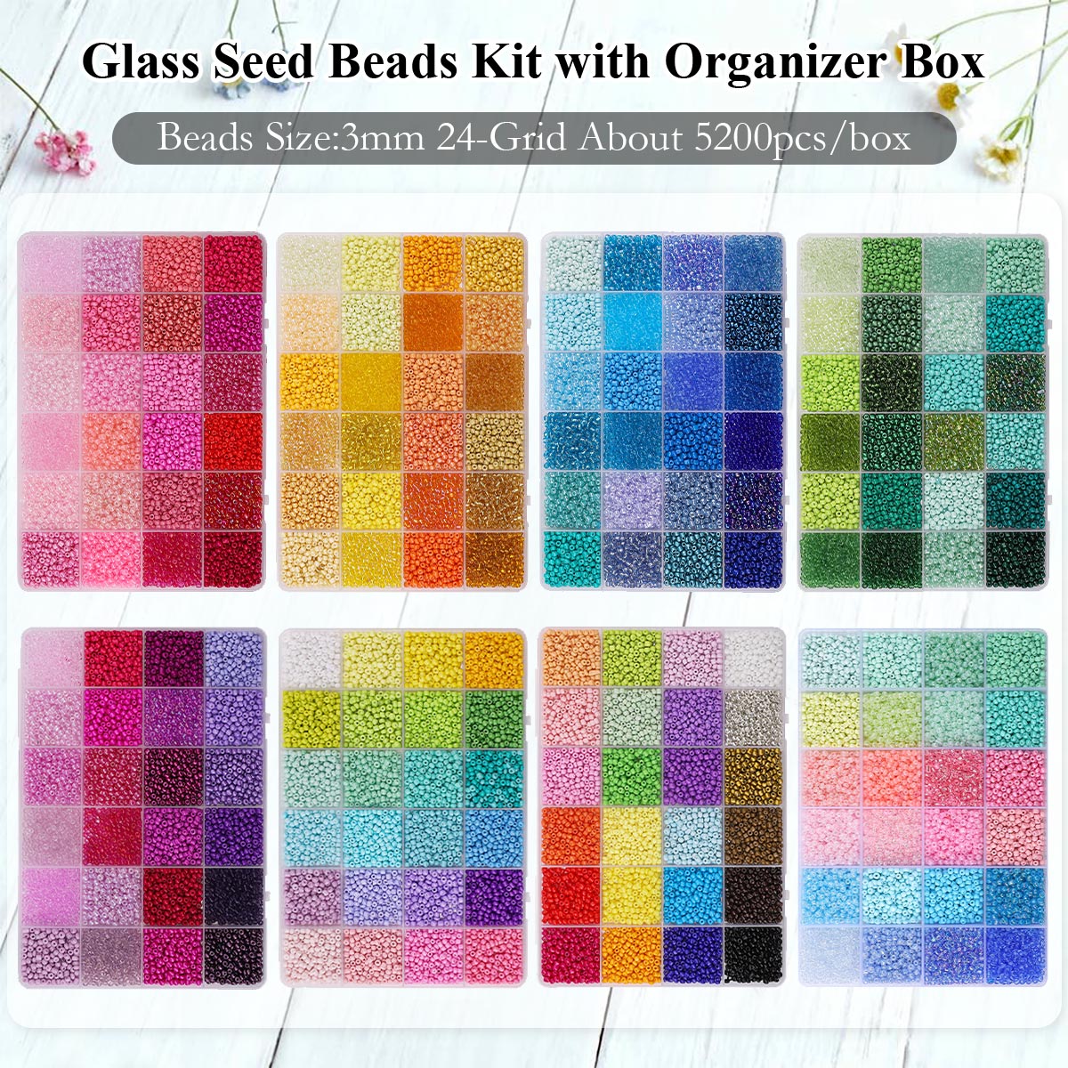 5200pcs 3mm Glass Seed Beads K - مراجعة Jewelry Making Degree وسعره