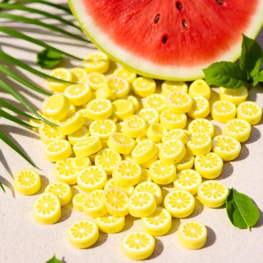 200Pcs Yellow Lemon Polymer Cl - مراجعة Jewelry Making Beads وسعره