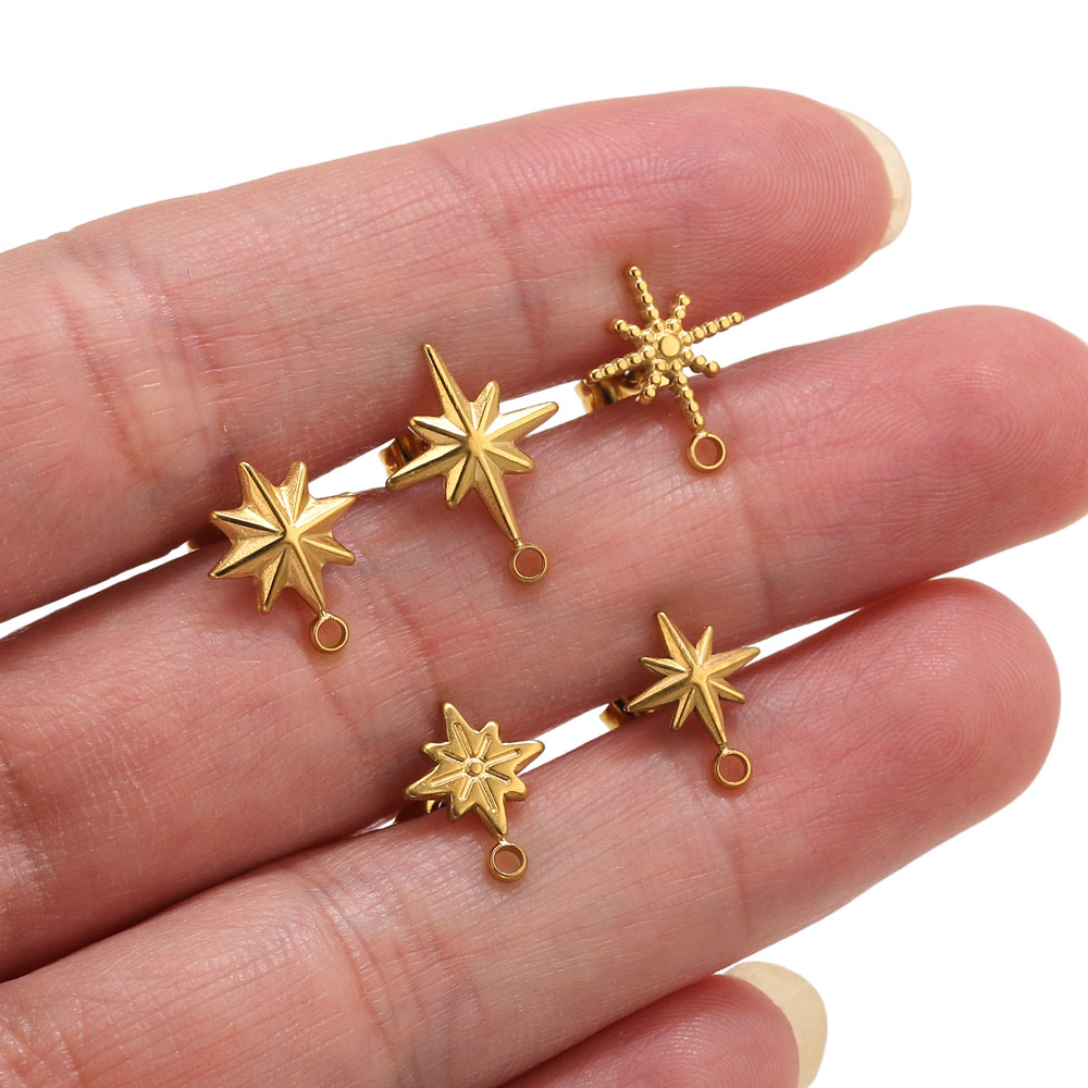 6pcs Stainless Steel Star Earr - مراجعة Jewelry Making Degree وسعره