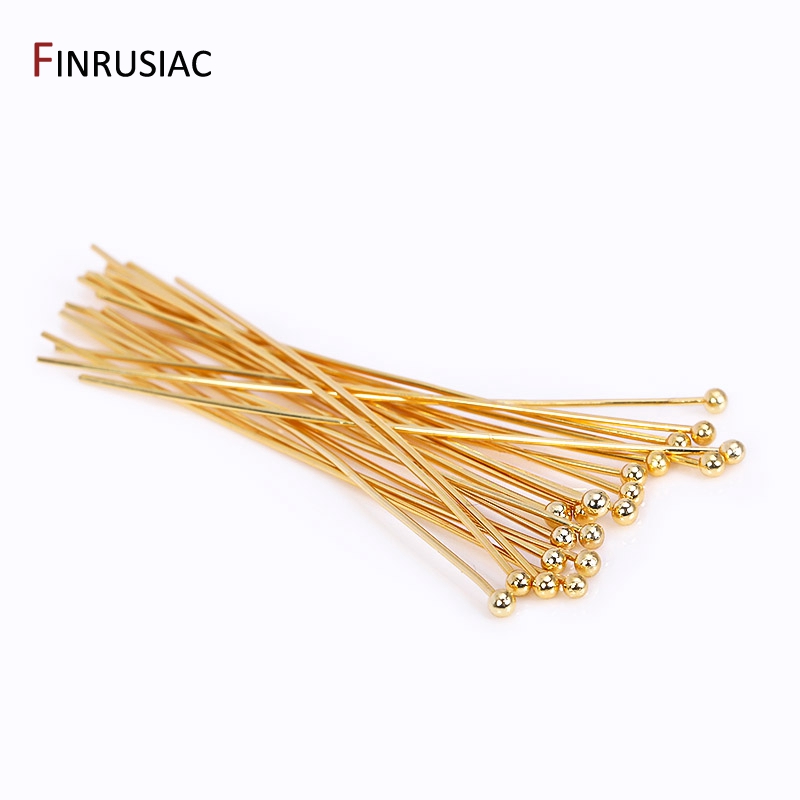50PCS/lot 18k Gold Plated Bras - مراجعة Eyepin Ball End وسعره