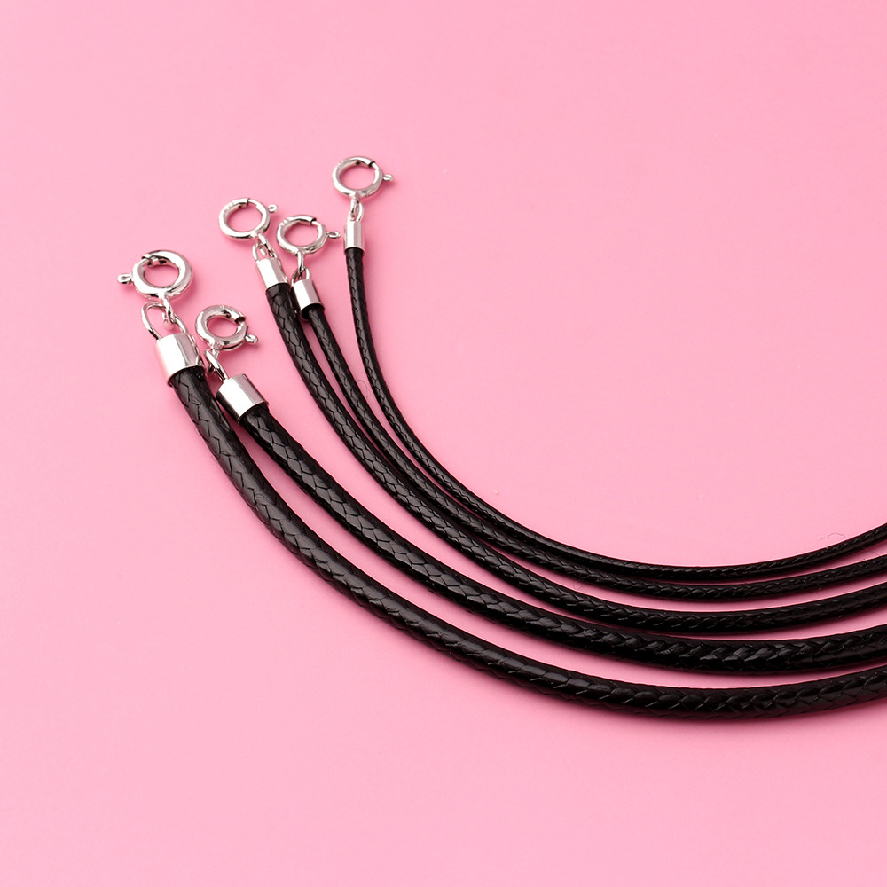 925 Silver Black Braided Leath - مراجعة Jewelry Making In La وسعره