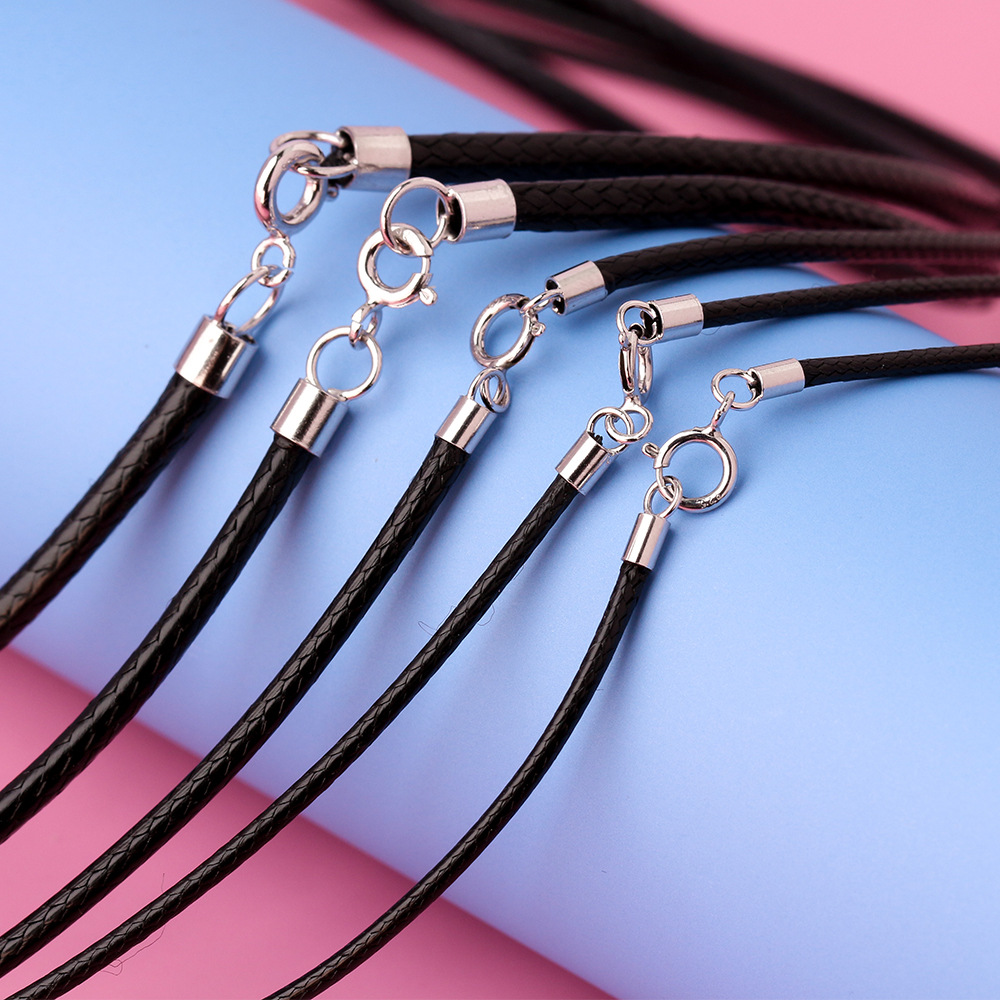 925 Silver Black Braided Leath - مراجعة Jewelry Making In La وسعره