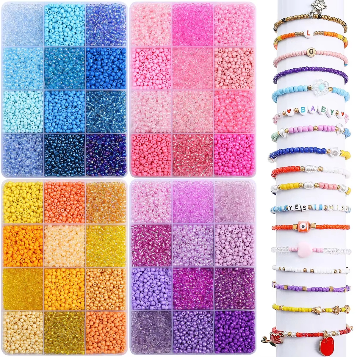 3600pcs 3mm Glass Seed Beads,  - مراجعة Jewelry Making Degree وسعره
