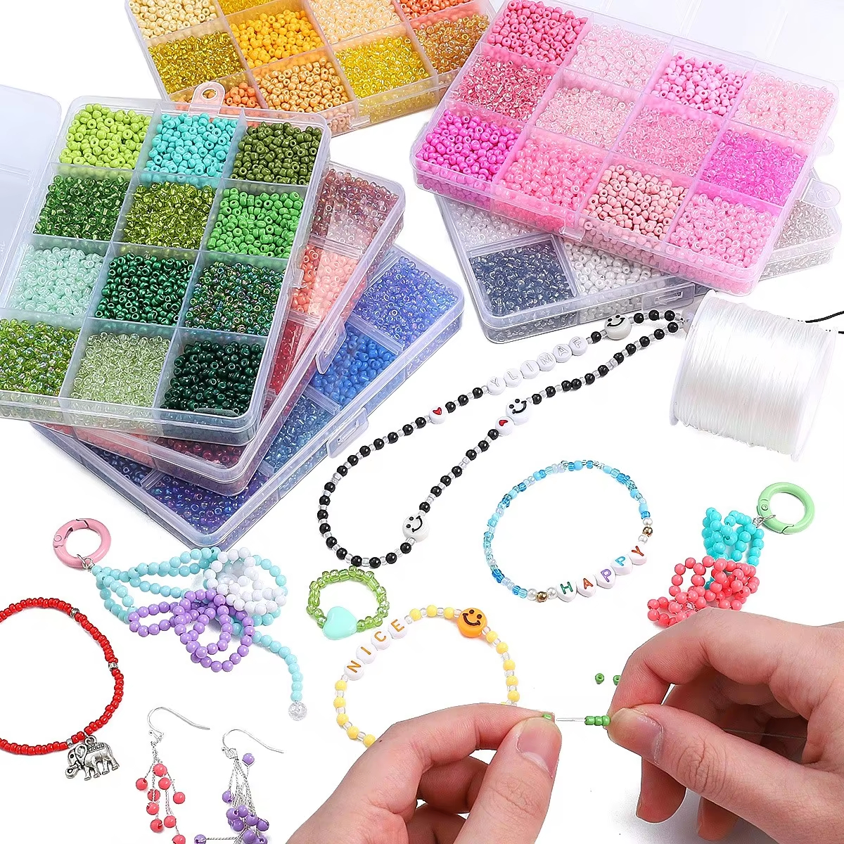 3600pcs 3mm Glass Seed Beads,  - مراجعة Jewelry Making Degree وسعره