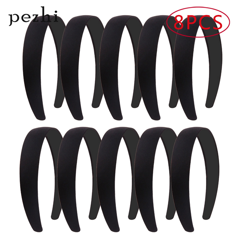 4pcs Black simple wide hair ba - مراجعة Jewelry Making Adults وسعره