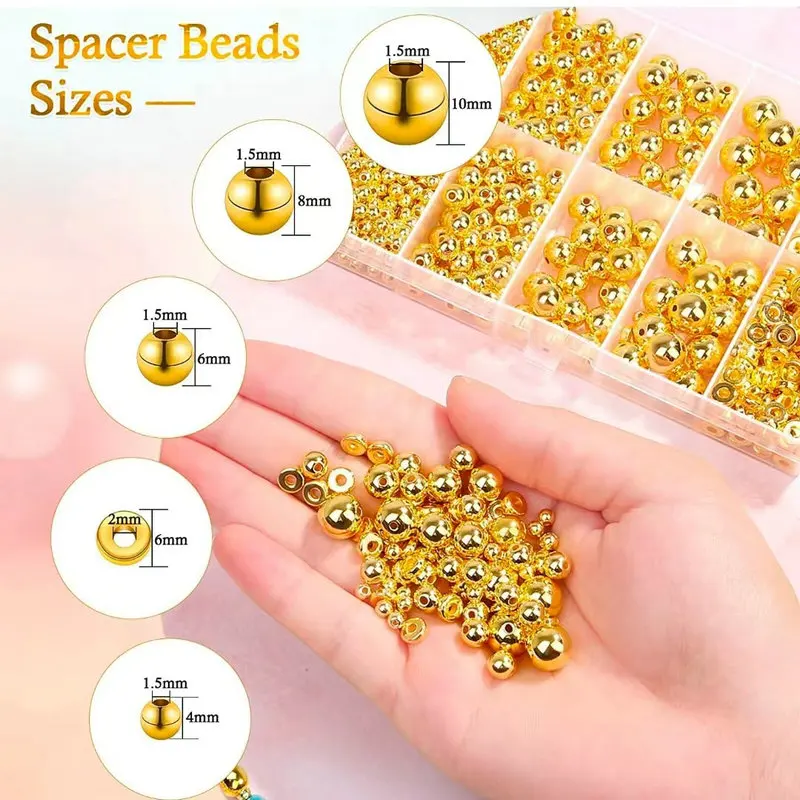 1000pcs Golden Spacer Beads Ki - مراجعة Jewelry Making Degree وسعره
