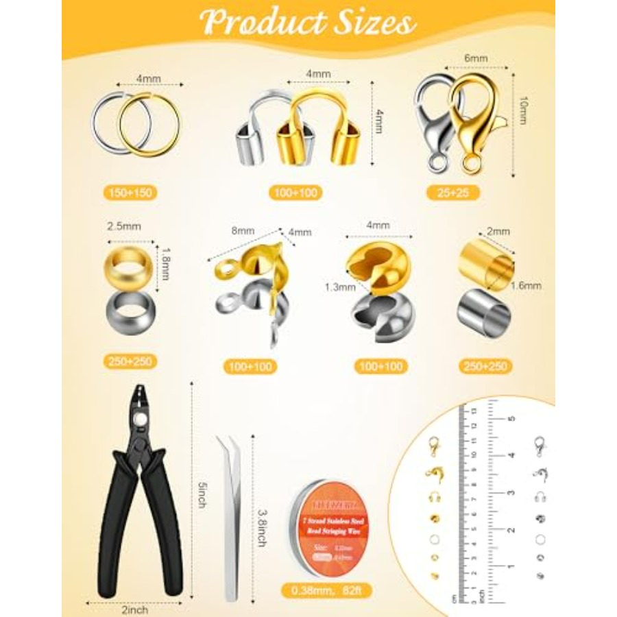 1950 Pcs Jewelry Making Cord E - مراجعة Jewelry Making Degree وسعره