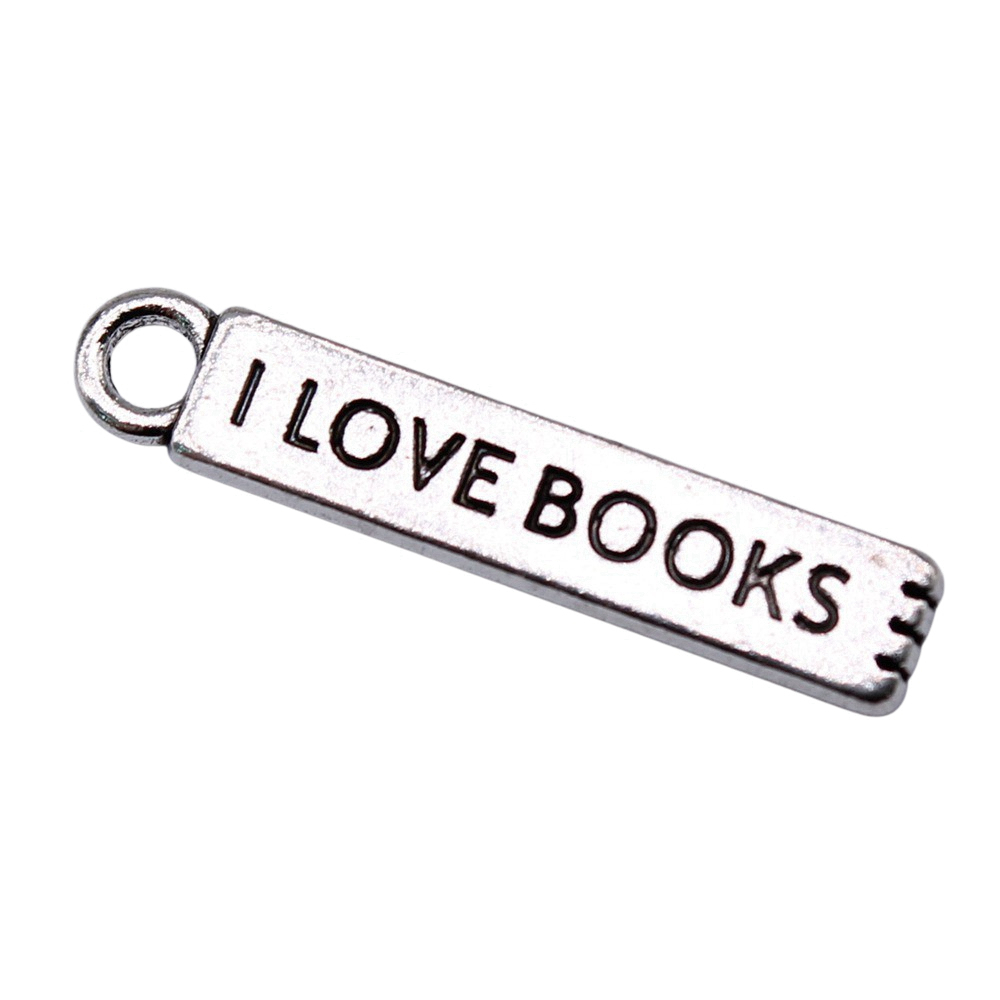 20pcs/lot I Love Books Charms  - مراجعة Jewelry Making Books وسعره