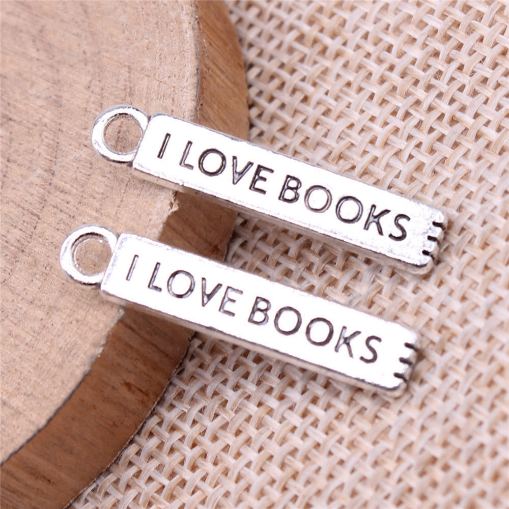 20pcs/lot I Love Books Charms  - مراجعة Jewelry Making Books وسعره