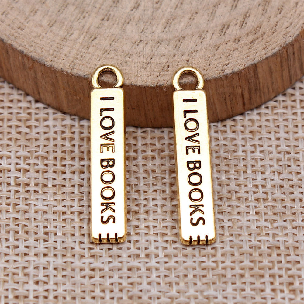 20pcs/lot I Love Books Charms  - مراجعة Jewelry Making Books وسعره