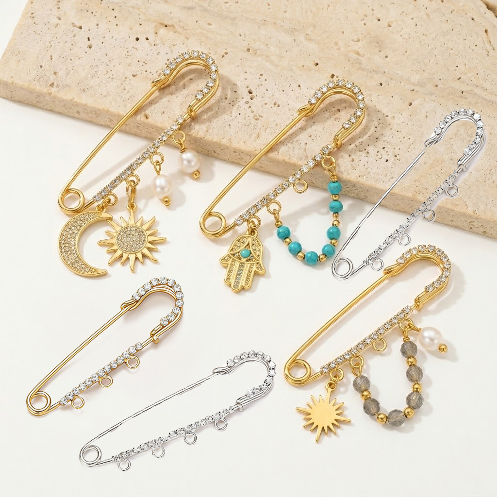 5pcs Rhinestone Charms Safety  - مراجعة Jewelry Making Ring Tool وسعره
