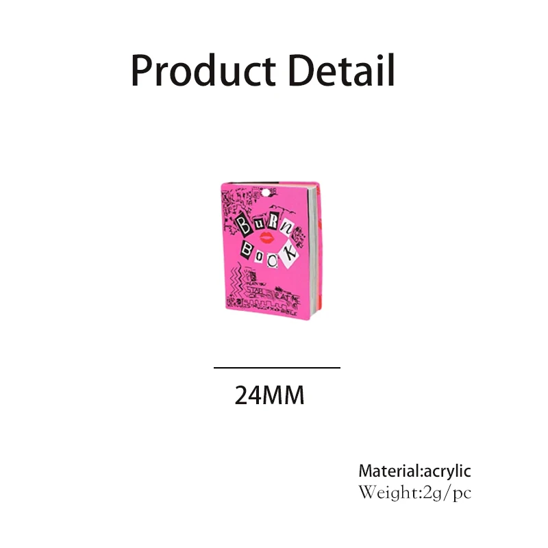 Pink Burn Book Acrylic Pendant - مراجعة Jewelry Making Books وسعره