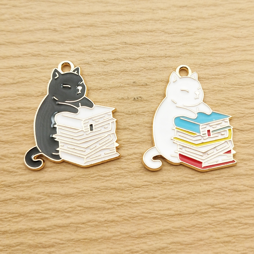 10pcs Book Cat Charm Jewelry A - مراجعة Jewelry Making Books وسعره