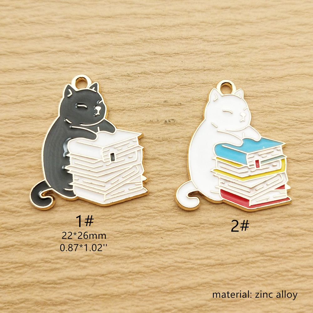 10pcs Book Cat Charm Jewelry A - مراجعة Jewelry Making Books وسعره