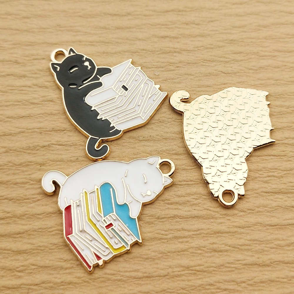 10pcs Book Cat Charm Jewelry A - مراجعة Jewelry Making Books وسعره
