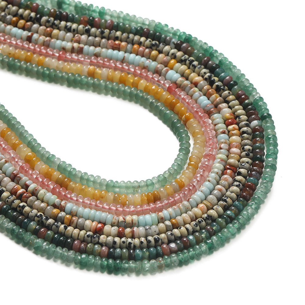 1 Strand Natural Stone Flat Ro - مراجعة Jewelry Making Stones وسعره