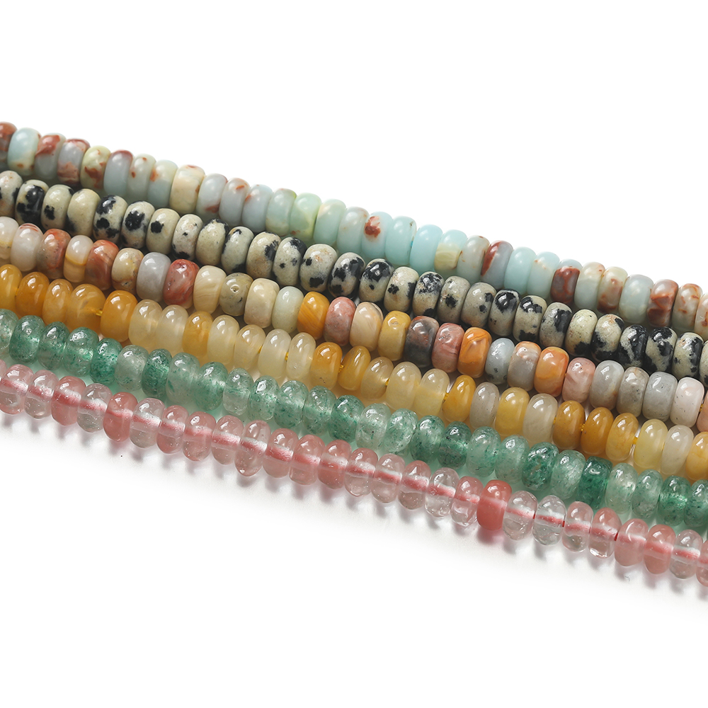 1 Strand Natural Stone Flat Ro - مراجعة Jewelry Making Stones وسعره