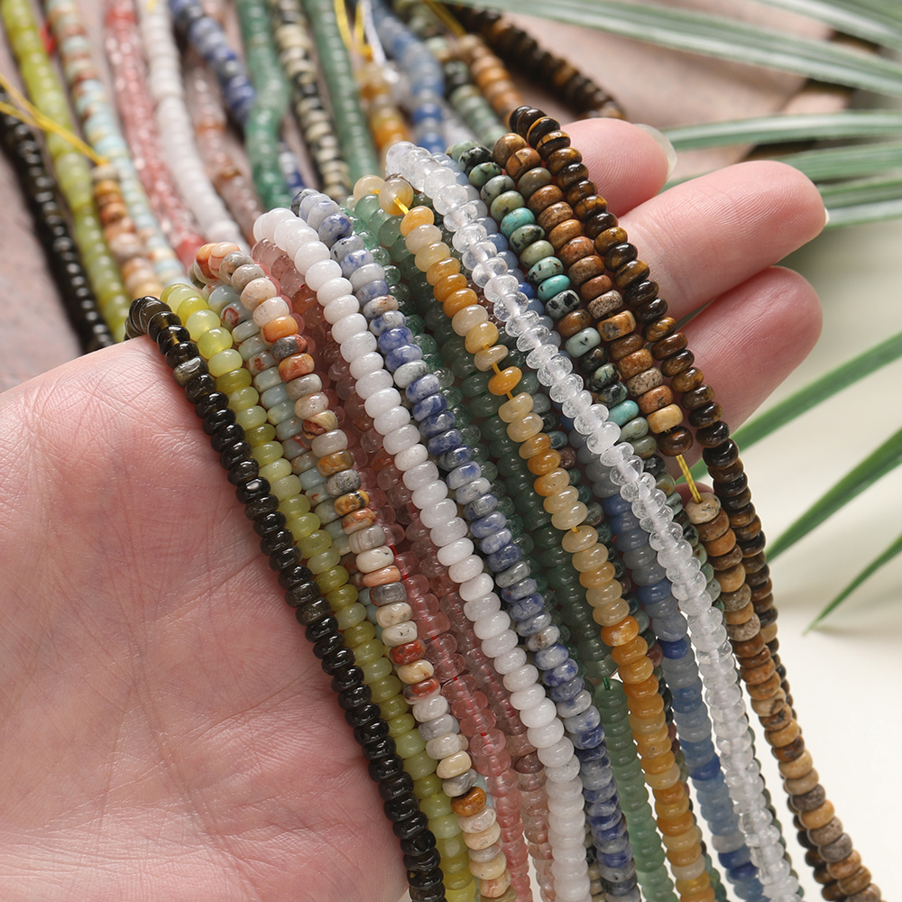 1 Strand Natural Stone Flat Ro - مراجعة Jewelry Making Stones وسعره