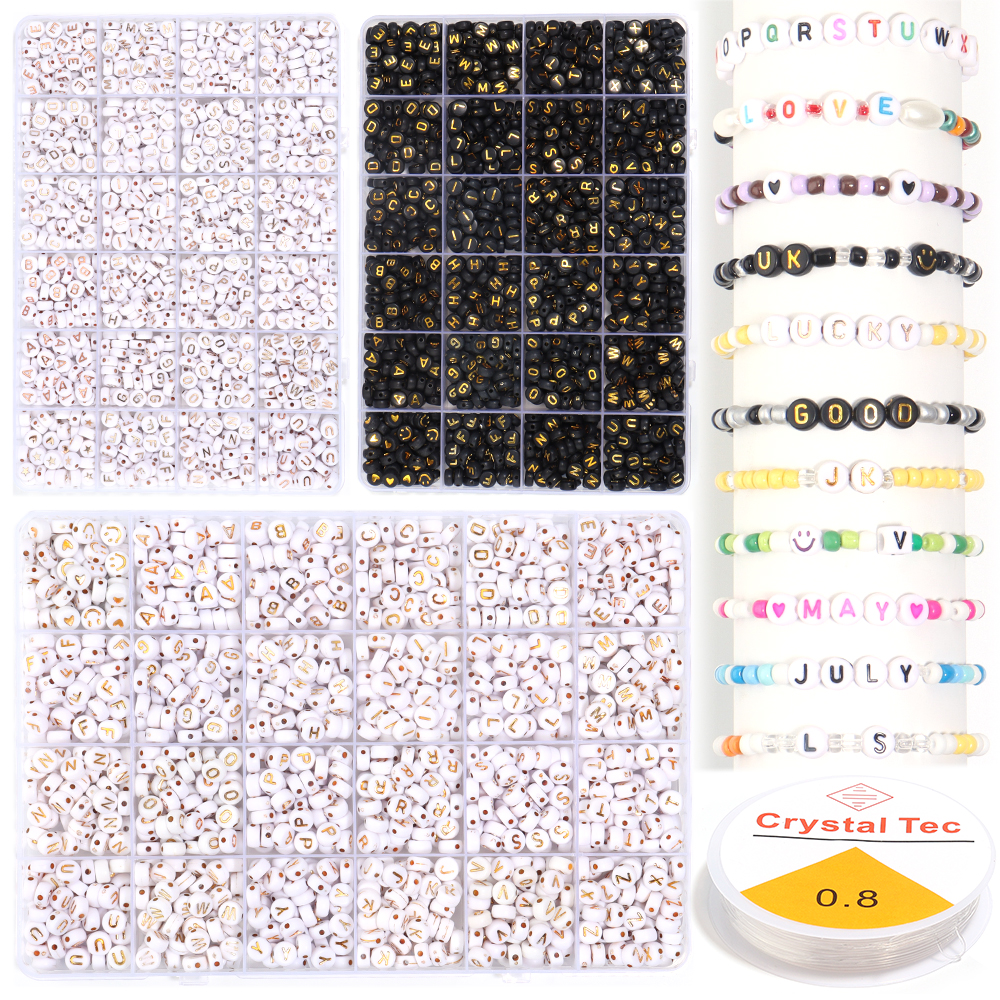 1200pcs/box Acrylic Letter Bea - مراجعة Jewelry Making Degree وسعره