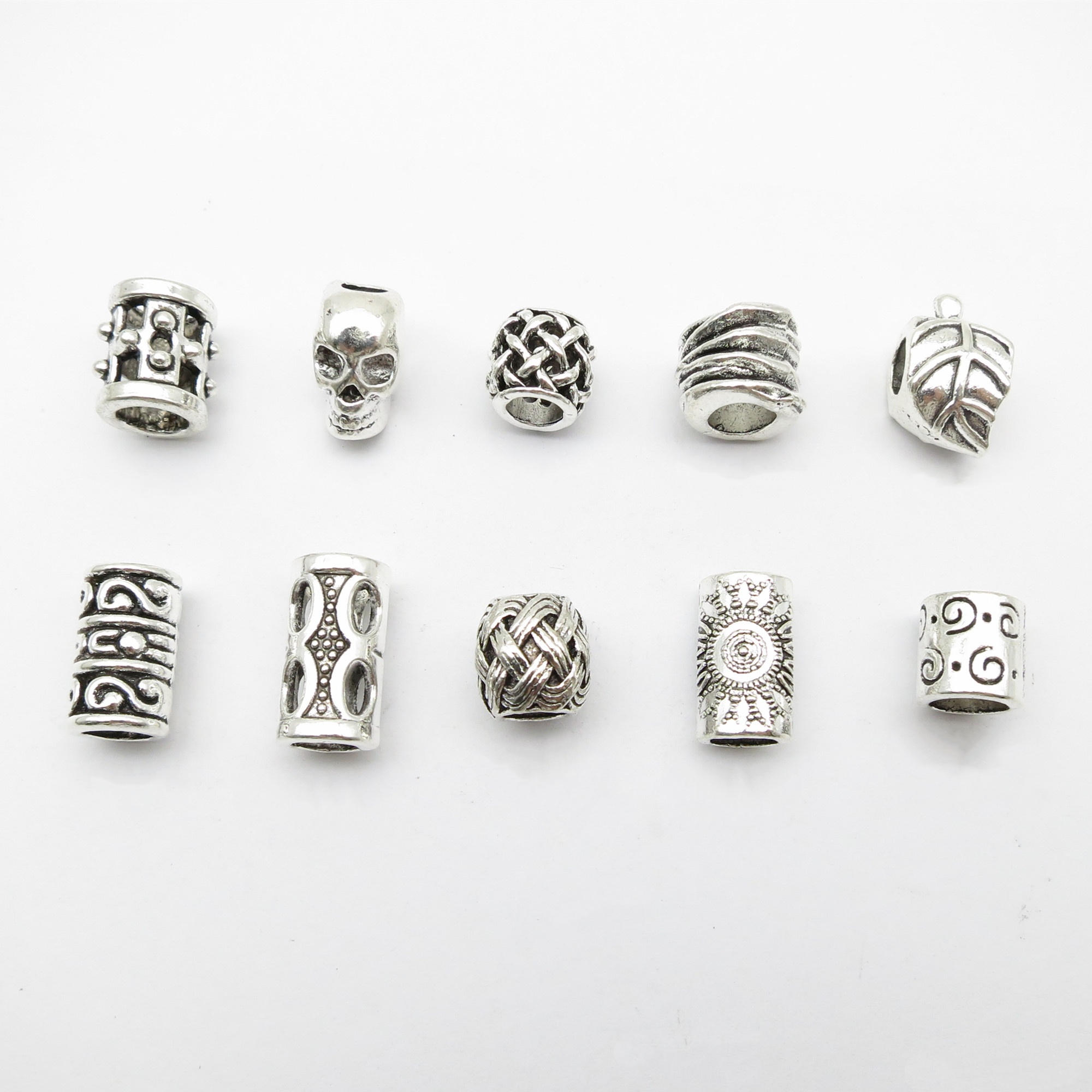 10Pcs/Pack Skull/Leaf DIY bead - مراجعة Jewelry Making Ring Tool وسعره