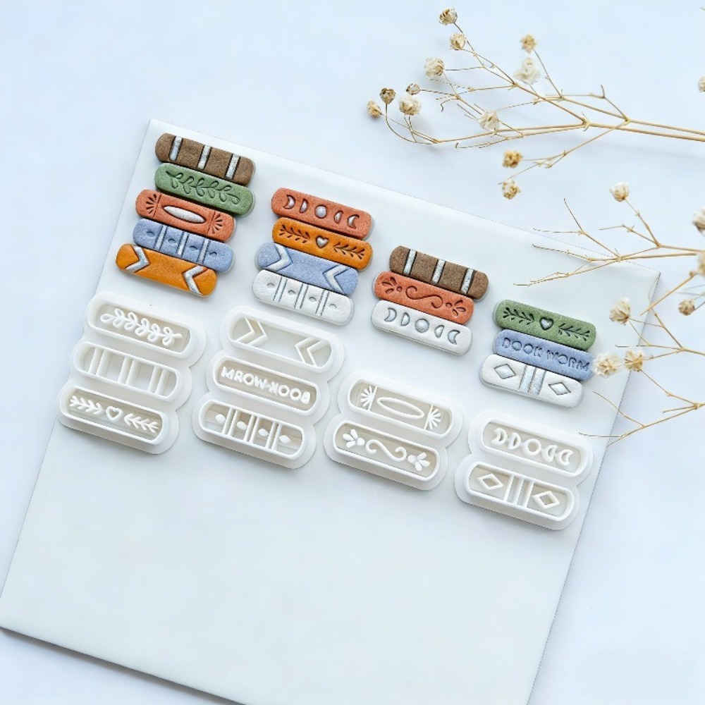 7pcs/set Book Stack Themed Pol - مراجعة Jewelry Making Books وسعره
