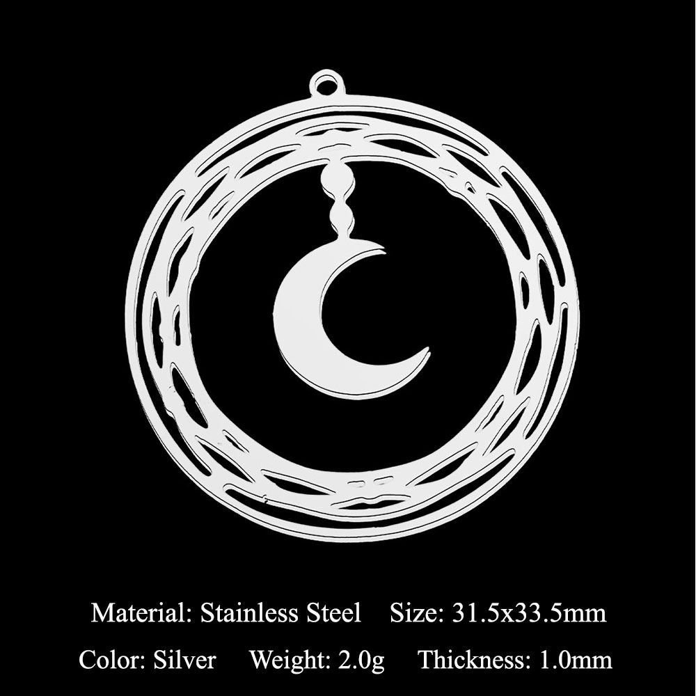 5pcs/Lot Stainless Steel Moon  - مراجعة Jewelry Making In La وسعره