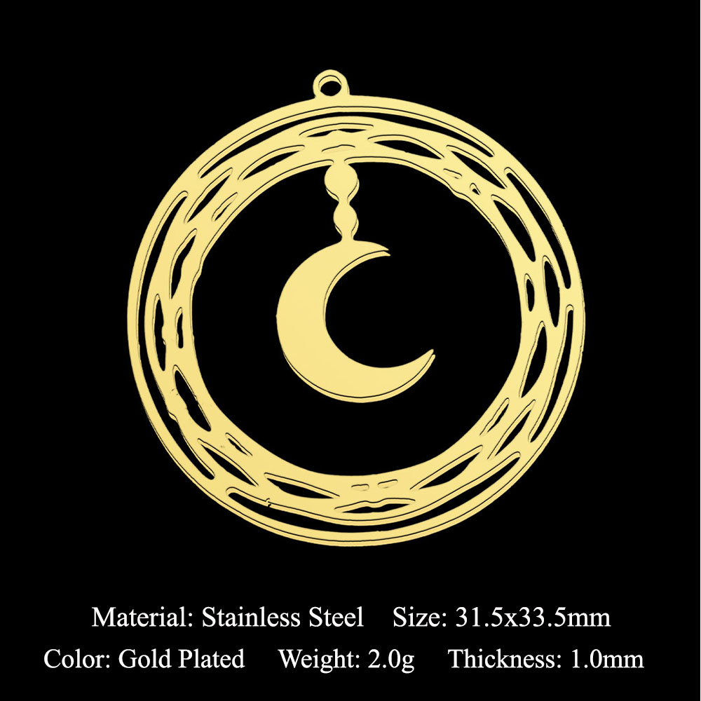 5pcs/Lot Stainless Steel Moon  - مراجعة Jewelry Making In La وسعره