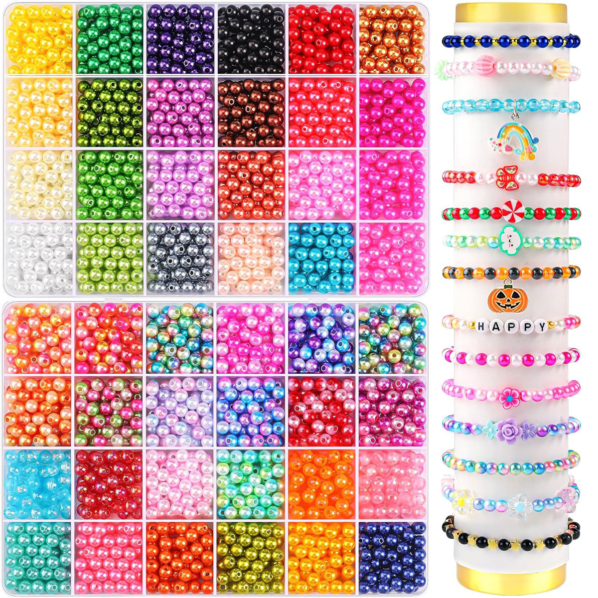 2400PCS 48 Compartments Pearl  - مراجعة Jewelry Making Degree وسعره