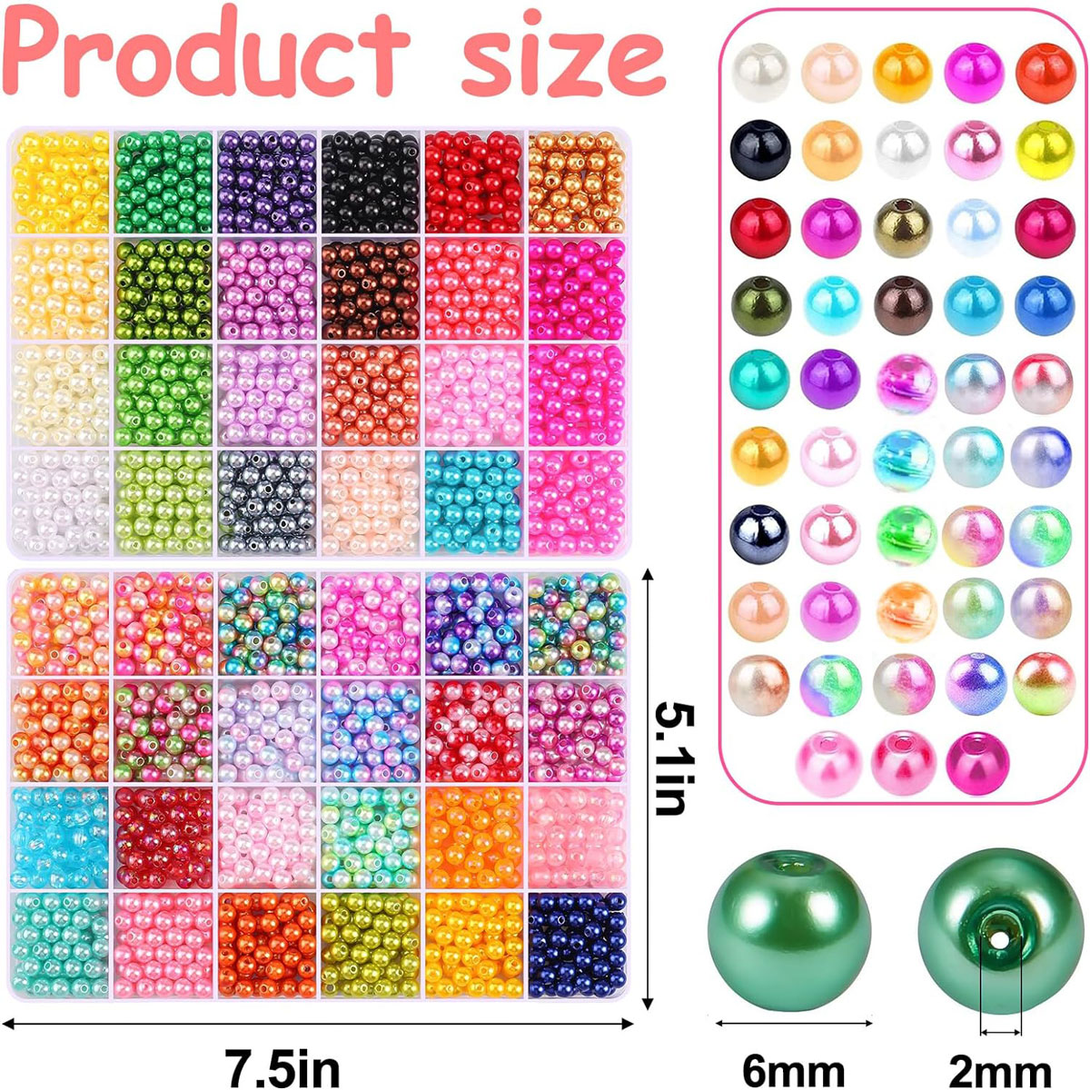 2400PCS 48 Compartments Pearl  - مراجعة Jewelry Making Degree وسعره
